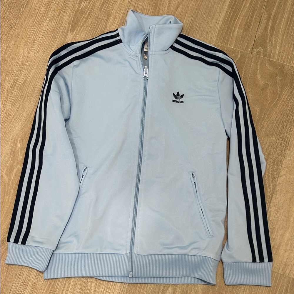 adidas Firebird blue Jacket with Navy Three Stripes